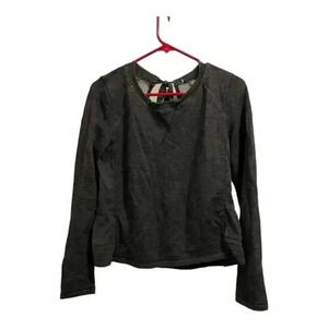 Lululemon Sattva Pullover Sweatshirt Unisex Size 8 Black Long Sleeve